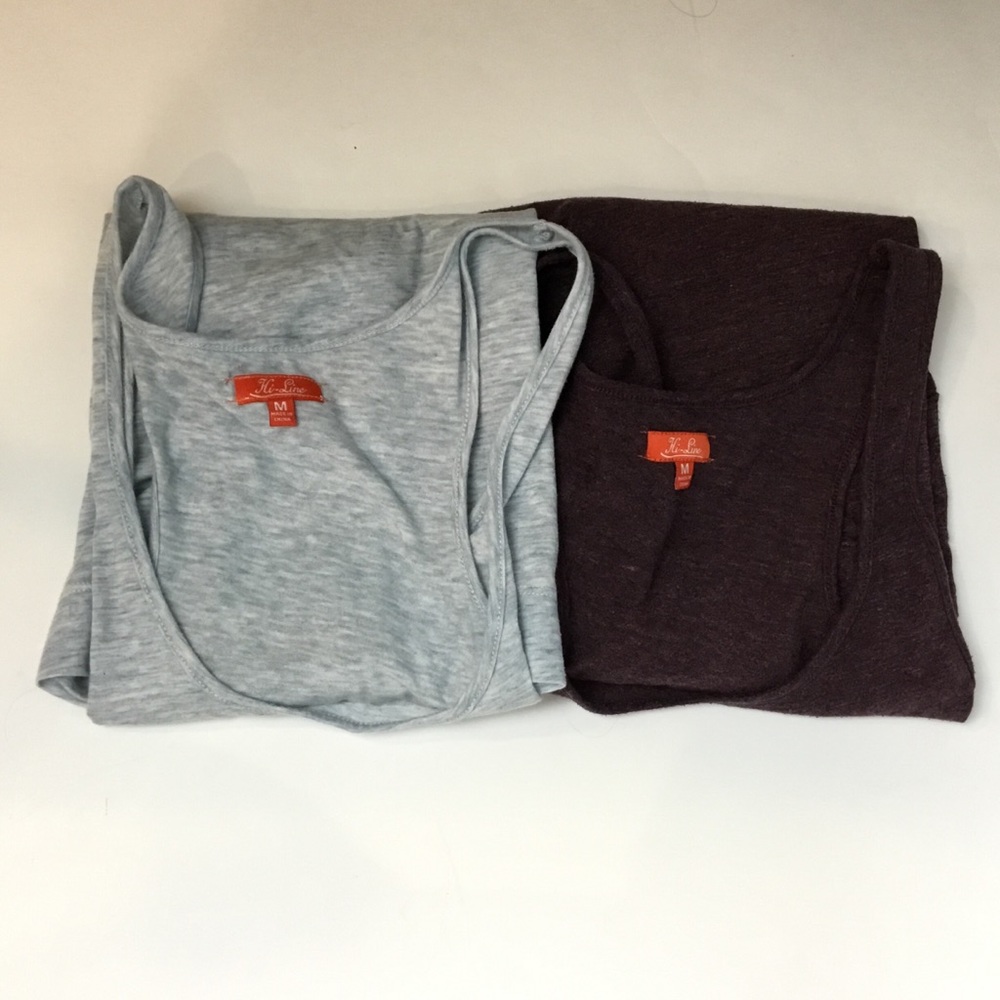 Hi Line Set Of 2 Women Tank Tops Racerback Sz M